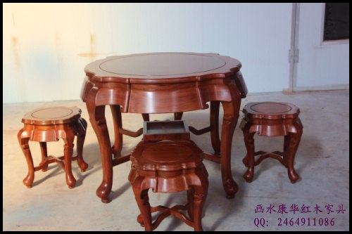 供应东阳红木家具高棉切角台|东阳画水康华红