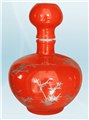 500ML圆口红釉陶瓷酒瓶 中国红高档陶瓷酒瓶 图片