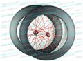 优利奥公路自行车碳纤维轮组死飞碳刀700c 88mm 图片