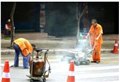 漯河市政道路划线 马路热熔冷漆喷划施工公司 河南兆基交通 图片