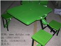休闲折叠桌 广州塑料桌椅 野营连体桌椅 图片