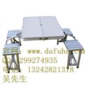折叠连体桌椅广州厂家定做大富和工厂长期生产户外折叠桌椅 图片