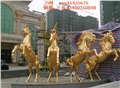 銅雕塑馬，銅雕馬拉車 圖片