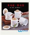 自带滤网手绘陶瓷亚光釉茶杯厂家定制批发 图片