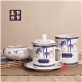 景德镇礼品陶瓷节节高升三件套茶具定制厂家 图片