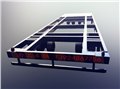 20T框架型集装箱专用平板拖车 图片