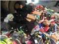 上海库存服饰服装销毁公司，上海外贸鞋子皮包焚烧现场 图片