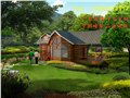 木屋别墅定制组装木房子农家乐设计小型防腐木屋农庄乡村 图片