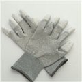 碳纤维编织的PU顶涂层防静电手套聚酯手套 图片